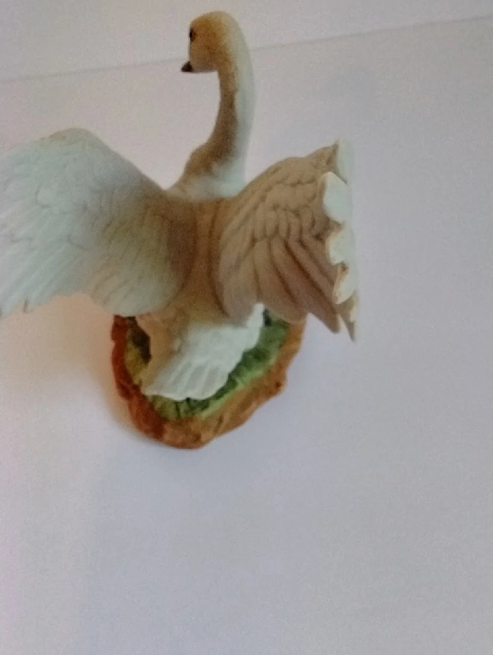 White Swan Bird Figurine Decorative Perch for Bird Areas